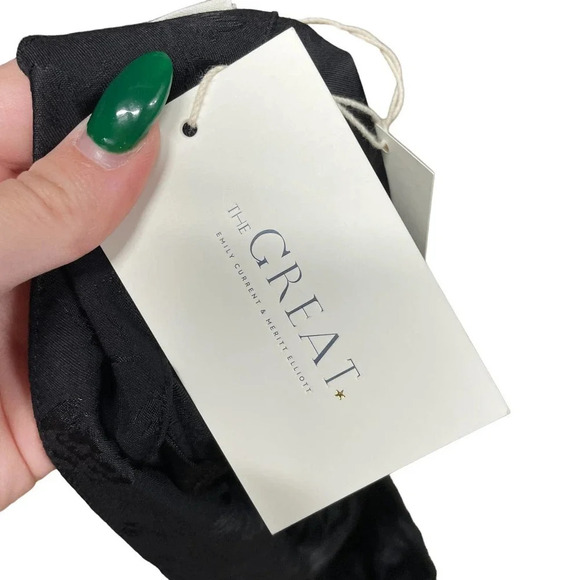 THE GREAT. The Convertible Floral Jacquard Crop Trousers Black Size 2 / US M - Picture 10 of 12